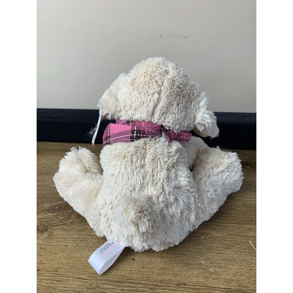 Dressbarn Breast Cancer Dog Plush Skye Pink Plaid Scarf Soft Stuffed Toy 8